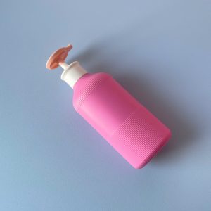 Chai Hồng đậm sọc HDPE vòi nhấn hồng