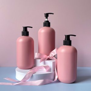 Chai HDPE hồng vòi nhấn sóng