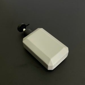 Chai HDPE Vuông Xám vòi nhấn dẹp Đen Nhám