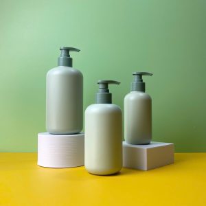 Chai HDPE xanh tròn vòi nhấn sóng xanh đậm