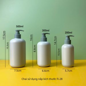 Chai HDPE xanh tròn vòi nhấn sóng xanh đậm