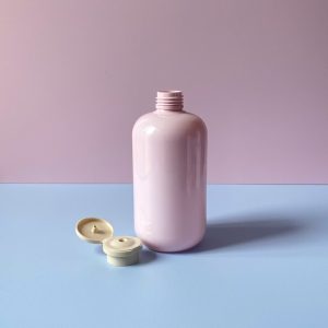 Chai PET Hồng nắp bật Nâu nhám 500ml
