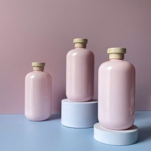 Chai PET Hồng nắp bật Nâu nhám 500ml