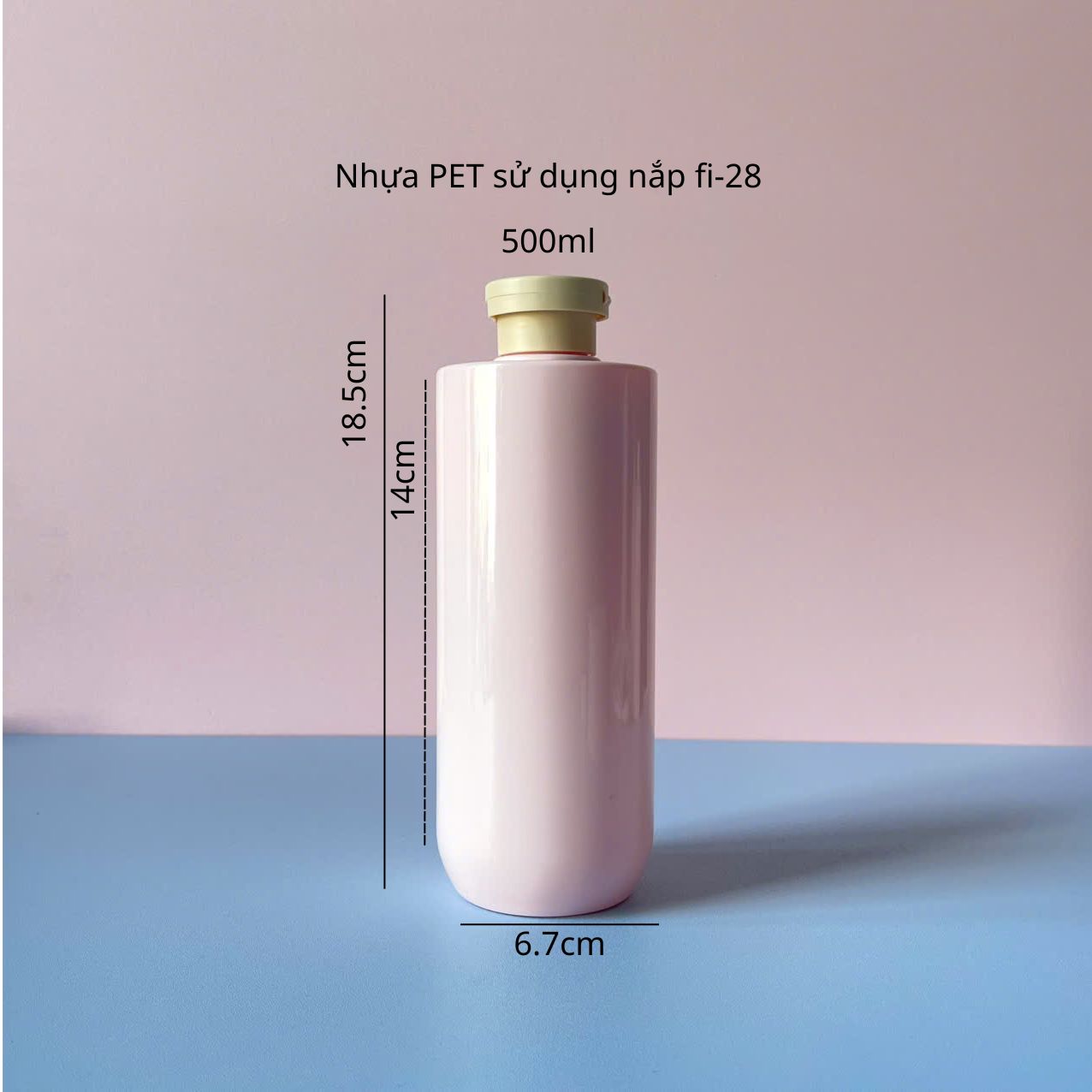 chai-pet-hong-vai-ngang-day-bau-nap-bat-nau Chai PET Hồng vai ngang đáy bầu nắp bật Nâu 500ml