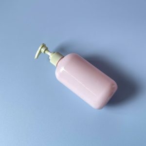 Chai PET Hồng vòi nhấn sóng sọc Xanh