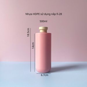 Chai HDPE vai ngang đáy bầu nắp bật nâu