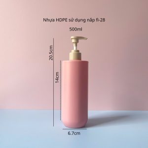 Chai nhựa HDPE vai ngang vòi nhấn sóng nâu trơn