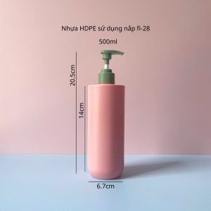 Chai nhựa HDPE vai ngang vòi nhấn xanh đậm