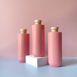 Chai HDPE vai ngang đáy bầu nắp bật nâu