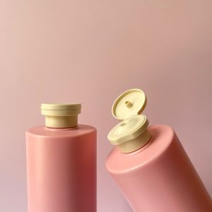 Chai HDPE vai ngang đáy bầu nắp bật nâu