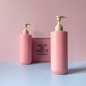 Chai nhựa HDPE vai ngang vòi nhấn sóng nâu trơn