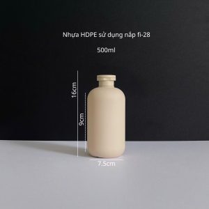 Chai HDPE nâu tròn nắp bật