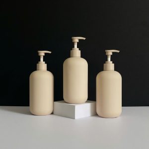 Chai HDPE nâu tròn vòi nhấn sóng