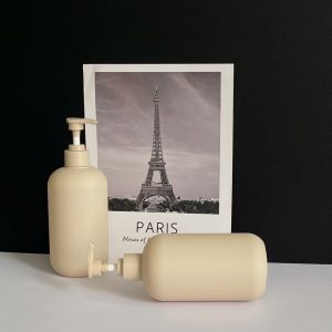 Chai HDPE nâu tròn vòi nhấn sóng