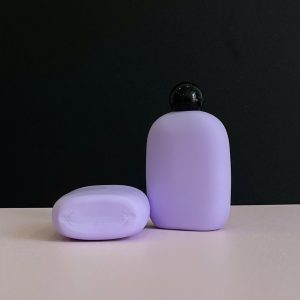 Chai HDPE thân tròn tím nắp bật