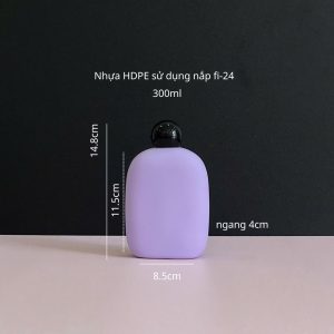 Chai HDPE thân tròn tím nắp bật