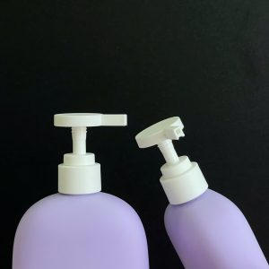 Chai HDPE thân tròn tím nắp dẹp trắng