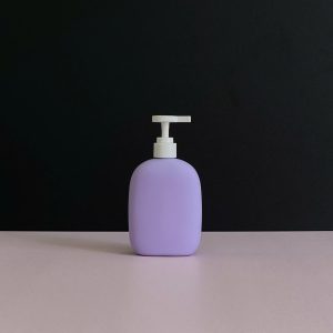 Chai HDPE thân tròn tím nắp dẹp trắng