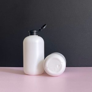 Chai HDPE tròn trắng nắp bật đen