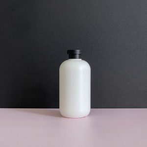 Chai HDPE tròn trắng nắp bật đen