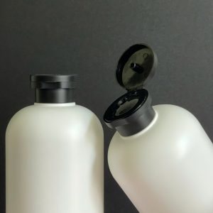 Chai HDPE tròn trắng nắp bật đen