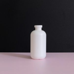 Chai HDPE tròn trắng nắp bật trắng