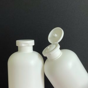 Chai HDPE tròn trắng nắp bật trắng