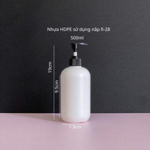 Chai HDPE tròn trắng vòi nhấn sóng