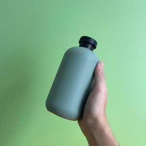 Chai HDPE tròn xanh đậm nắp bật đen