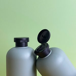 Chai HDPE tròn xanh đậm nắp bật đen