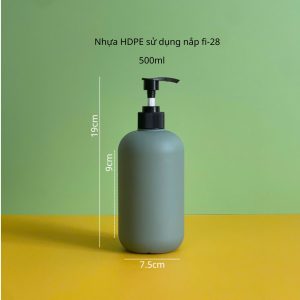Chai HDPE xanh đậm vòi nhấn sóng đen