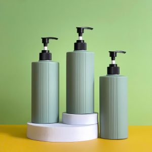 Chai HDPE 2 lớp xanh đậm vòi nhấn sóng đen