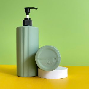 Chai HDPE 2 lớp xanh đậm vòi nhấn sóng đen