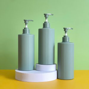 Chai HDPE sọc xanh đậm vòi nhấn sóng xanh