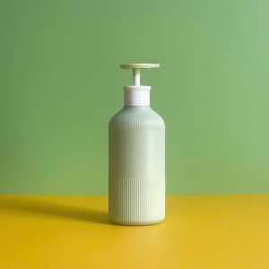 Chai HDPE xanh sọc vòi nhấn dẹp xanh