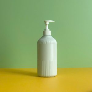 Chai HDPE xanh sọc vòi nhấn sóng xanh
