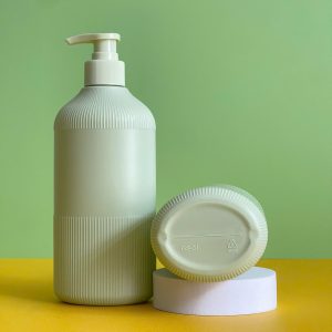 Chai HDPE xanh sọc vòi nhấn sóng xanh