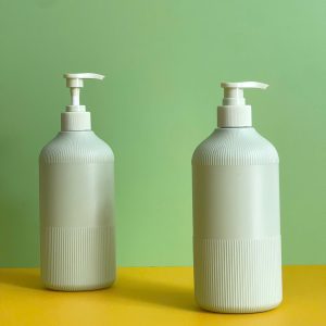 Chai HDPE xanh sọc vòi nhấn sóng xanh