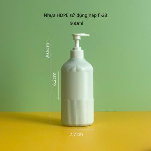 Chai HDPE xanh sọc vòi nhấn sóng xanh