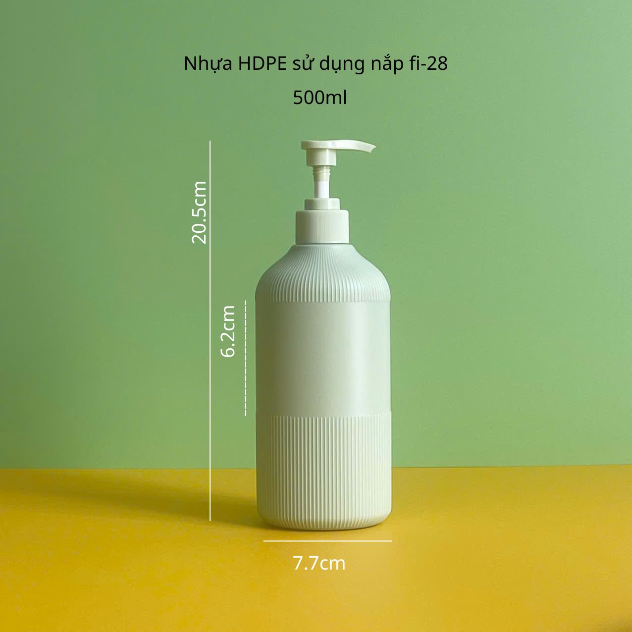 chai-hdpe-xanh-soc-nap-voi-nhan-xanh-500ml Chai HDPE xanh sọc vòi nhấn sóng xanh