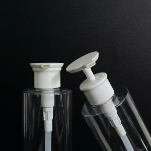 Chai PET vai ngang trong suốt vòi nhấn dẹp trắng