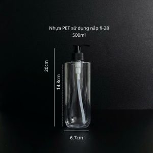 Chai PET vai ngang trong suốt vòi nhấn sóng