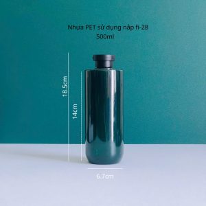 Chai PET Xanh Ngọc nắp bật đen