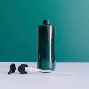 Chai PET Xanh Ngọc vòi nhấn dẹp đen