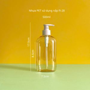 Chai đựng sữa tắm vàng trong PET vòi nhấn nâu nhám