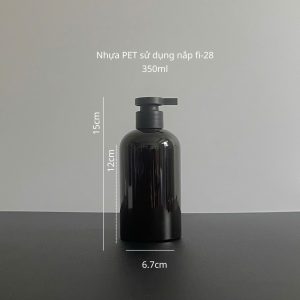 Chai PET nâu đen vòi nhấn dẹp