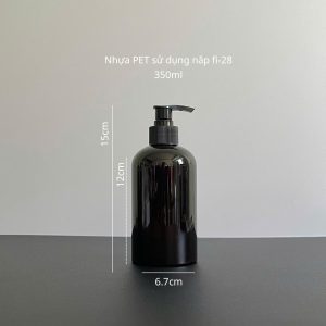 Chai PET nâu đen vòi nhấn sóng