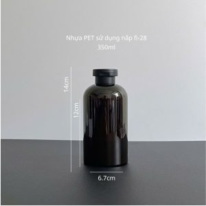 Chai PET nâu đen nắp bật