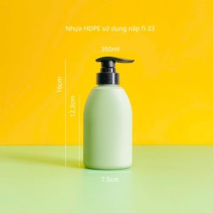 Chai HDPE xanh lá vai bầu tròn vòi nhấn sóng đen