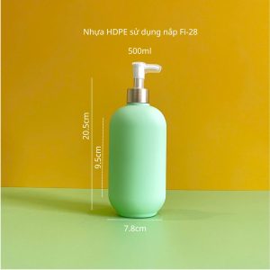 Chai đựng sữa tắm xanh hình trụ HDPE vòi nhấn kẹp trắng